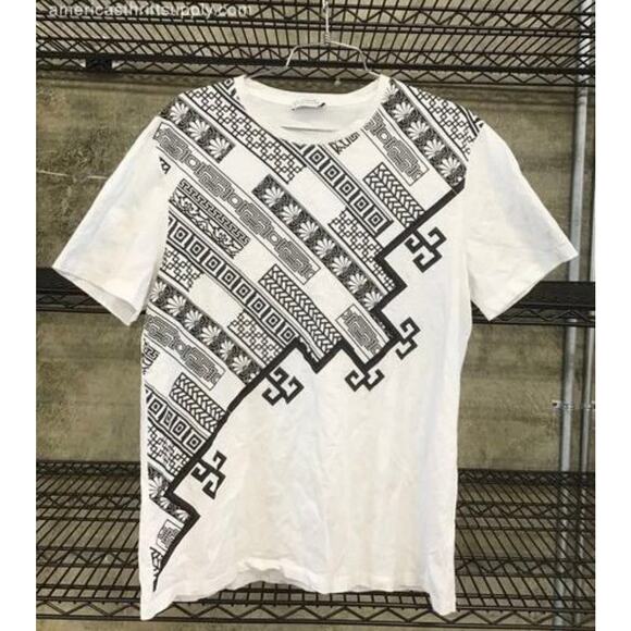 Versace White\Black Abstract Print T-Shirt Sz. L (+COA)